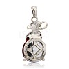 Lucky Bag Antique Silver Plated Alloy Glass Pendants PALLOY-J561-06-2