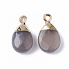 Natural Grey Agate Pendants G-S359-017C-2