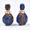 Assembled Synthetic Bronzite and Lapis Lazuli Openable Perfume Bottle Pendants G-S366-060A-4