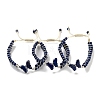 Natural Lapis Lazuli Braided Round Bead Bracelets BJEW-K251-06L-1