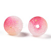 Frosted Baking Paint Crackle Glass Beads with Glitter Powder X1-DGLA-T004-8mm-01A-3