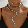 Iron Snake-Shaped Coil Choker Necklaces LS-NJ6393-2-1