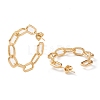 Semicircular Brass Half Hoop Earrings EJEW-J101-07G-2