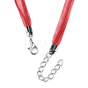 Waxed Cord and Organza Ribbon Necklace Making NCOR-T002-162-3