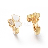 Brass Micro Pave Clear Cubic Zirconia Huggie Hoop Earrings EJEW-I246-02G-C-3