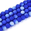 Frosted Opaque Glass Beads Strands GLAA-T032-P6mm-MBB11-1