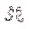 Gunmetal Plated Alloy Letter Pendants PALLOY-P097-03-S-1