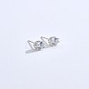 Rhodium Plated 925 Sterling Silver Cubic Zirconia Stud Earrings for Women EJEW-BB72113-2