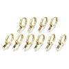 Brass Micro Pave Cubic Zirconia Huggie Hoop Earrings EJEW-T046-36G-NF-1