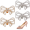 4Pcs 2 Colors Bowknot Alloy Rhinestone Shoe Decorations FIND-CP0002-23-1