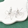 Bowknot Brass Leverback Earrings EJEW-A150-04B-P-2