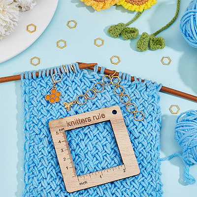 Alloy and Wooden Sweater Knitting tool AJEW-WH0472-20H-1