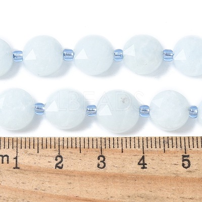 Natural Dyed Quartz Imitation Aquamarine Beads Strands G-C116-A89-01-1
