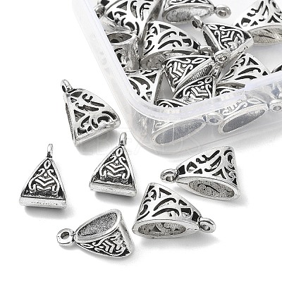 20Pcs 2 Style Tibetan Style Alloy Tube Bails TIBE-YW0001-29-1