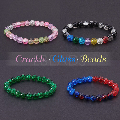 Spray Painted Crackle Glass Beads CCG-PH0002-01-8mm-1