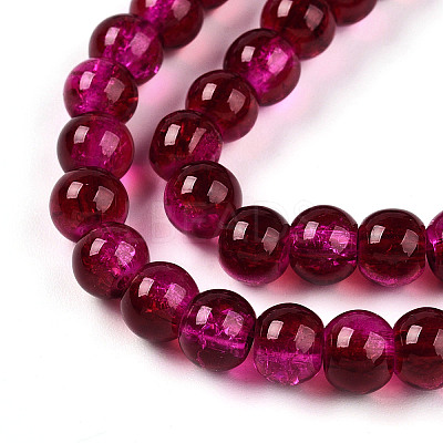 Spray Painted Crackle Glass Beads Strands CCG-Q002-6mm-08-1