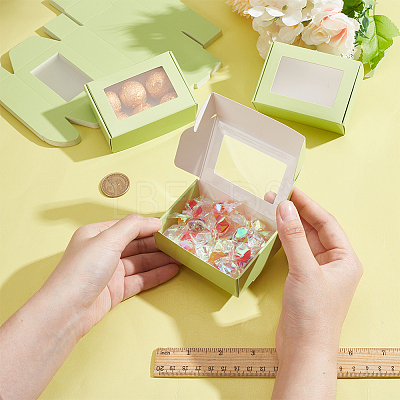 Rectangle Paper Folding Shipping Box with Window CON-WH0099-25A-1
