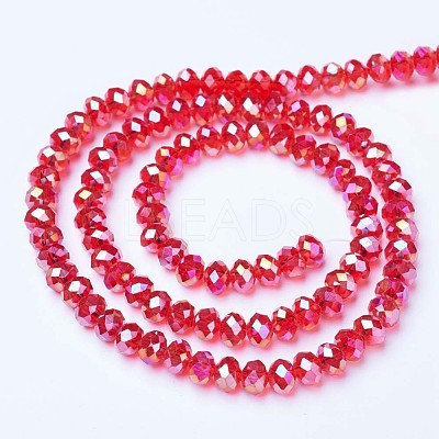 Electroplate Glass Beads Strands EGLA-A034-T10mm-B06-1