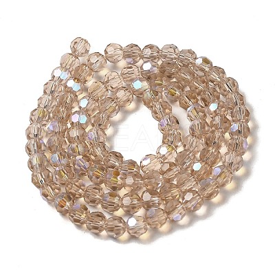 Electroplate Transparent Glass Beads Strands EGLA-A035-T6mm-L22-1