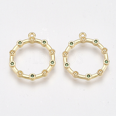Brass Pendant Rhinestone Settings KK-T038-516A-1