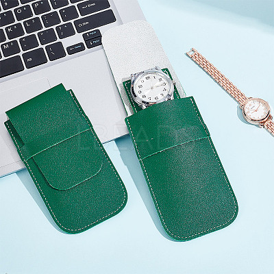 2Pcs Rectangle PU Imitation Leather Single Watch Storage Bag AJEW-GO0001-85C-1