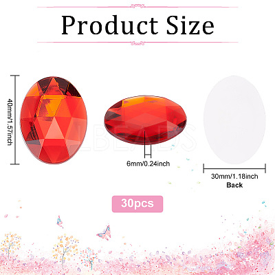 Flat Back Acrylic Rhinestone Cabochons GACR-GA0001-01-1