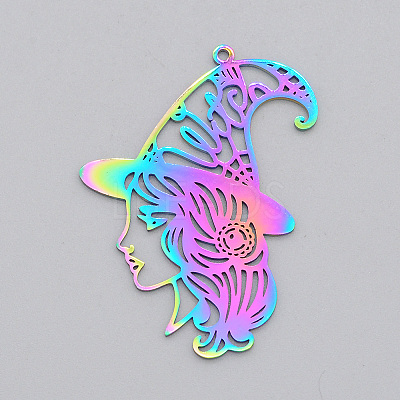Ion Plating(IP) 201 Stainless Steel Pendants STAS-T056-LA473-1