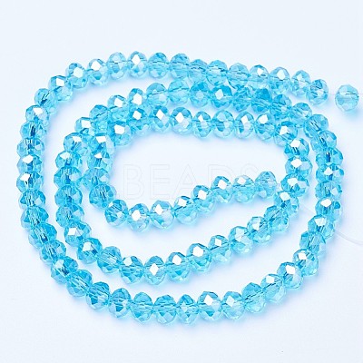 Electroplate Glass Beads Strands EGLA-A034-T1mm-B14-1