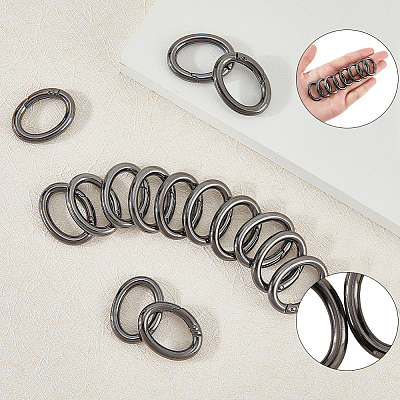 20Pcs Zinc Alloy Spring Gate Rings FIND-SP0004-30B-1