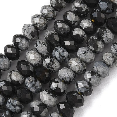 Natural Snowflake Obsidian Bead Strands G-D344-A13-1
