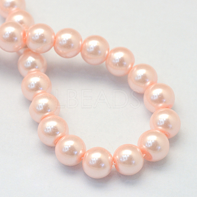 Baking Paint Pearlized Glass Pearl Round Bead Strands HY-Q003-6mm-05-1