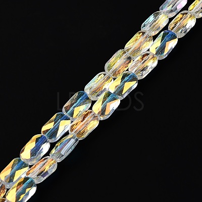 Transparent Electroplate Glass Beads Strands GLAA-Q099-G01-06-1