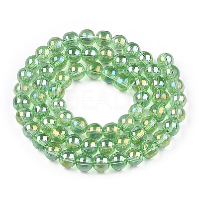 Electroplate Transparent Glass Beads Strands GLAA-T032-T4mm-AB15-1