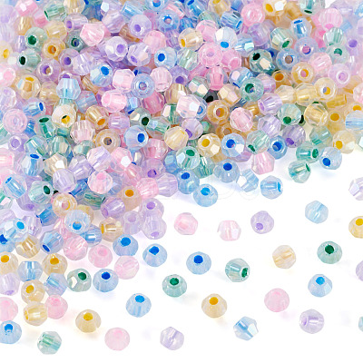405Pcs Eletroplated Transparent Glass Beads GLAA-TA0003-66B-1