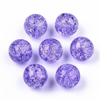 Transparent Crackle Acrylic Round Beads Strands CCG-R002-12mm-06-1