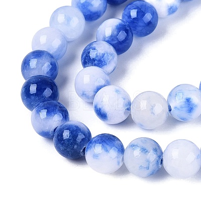 Natural Dyed Persian Jade Beads Strands G-Q609-8mm-01-1