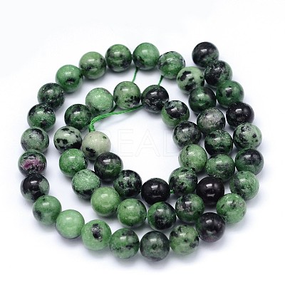 Round Natural Ruby in Zoisite Bead Strands G-F222-11-8mm-1