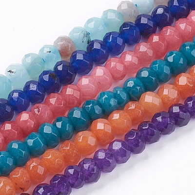 Natural White Jade Bead Strands G-R171-4x6mm-M-1