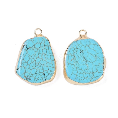 Synthetic Turquoise Pendants KK-F868-32G-01-1