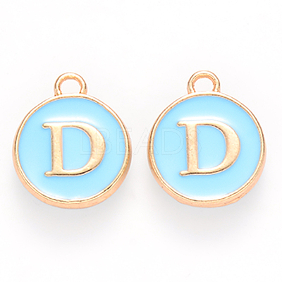 Golden Plated Alloy Enamel Charms ENAM-S118-04D-1