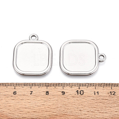 304 Stainless Steel Pendant Cabochon Settings STAS-N108-73P-1