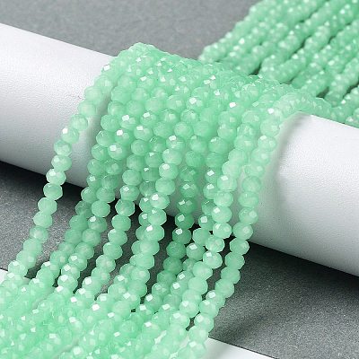 Baking Paint Imitation Jade Glass Bead Strands DGLA-A034-J2MM-A22-1