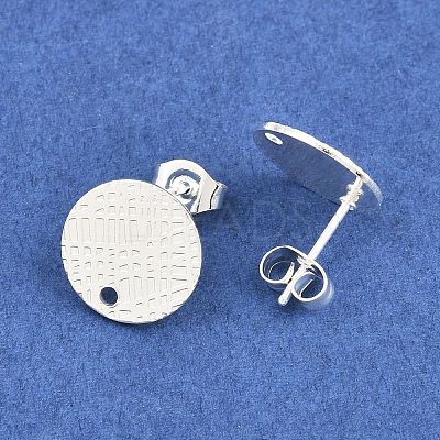 304 Stainless Steel Ear Stud Findings STAS-O119-14C-S-1