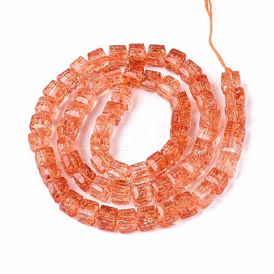 Crackle Transparent Glass Beads Strands GLAA-N062-6mm-10-1