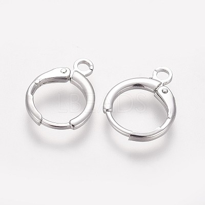Brass Huggie Hoop Earring Findings X-KK-L179-04P-A-1