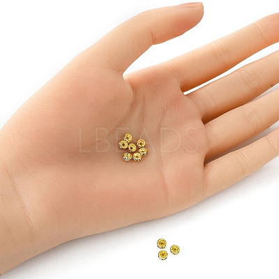Brass Rhinestone Spacer Beads RB-YW0001-04A-01G-1