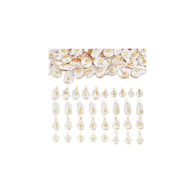 16 Sets 8 Styles ABS Plastic Imitation Pearl Pendants PALLOY-GA0004-13-1
