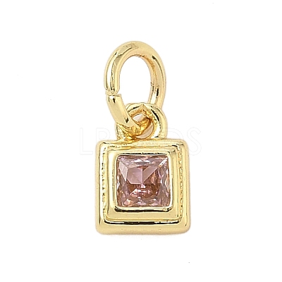 Brass Pave Cubic Zirconia Pendants KK-K368-13G-1
