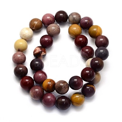 Natural Mookaite Round Beads Strands G-O047-12-8mm-1