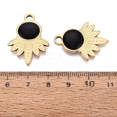 303 Stainless Steel Enamel Pendants STAS-Q110-36G-01-1